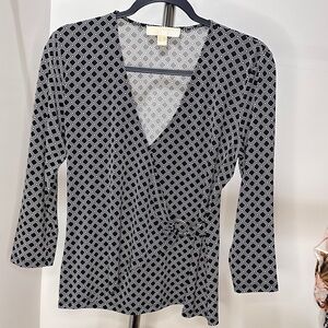 Michael Kors Black and White Blouse, Medium